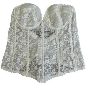 Vintage JCPenney corset strapless lace boning bustier  bust union made USA 36 C